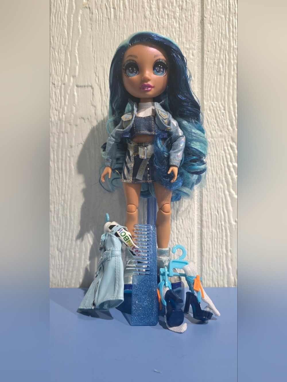 Rainbow High Skylar Blue Ombre Fashion Doll with Denim Outfit